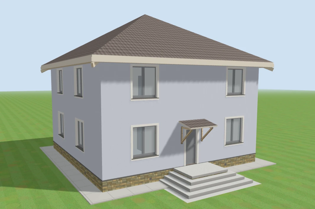3D-модель двухэтажного дома